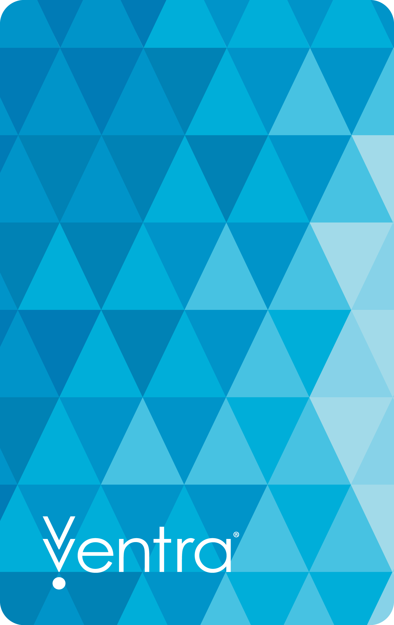 The Ventra card&rsquo;s new design is inspired by the Ventra 'V', featuring a repetition of geometric triangles to create a pattern in varied hues of blue, a nod to Lake Michigan.