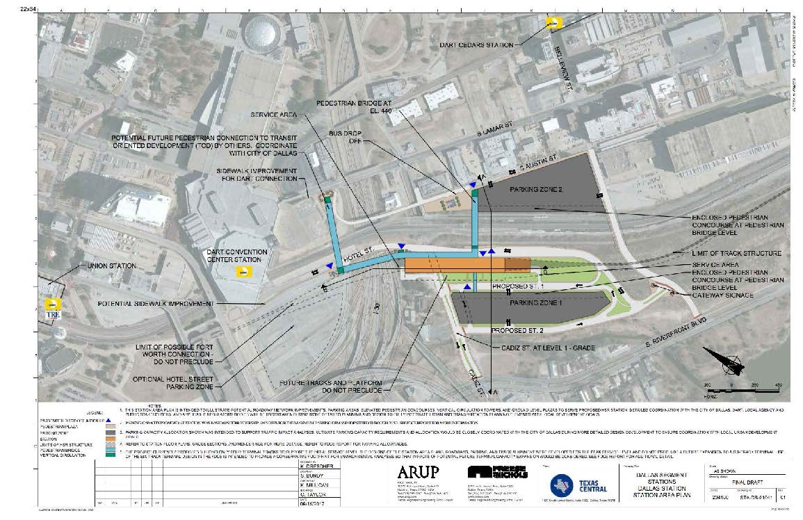 Rendering of Dallas bullet train station.