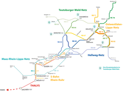 The five Teutoburger-Wald-Net lines RB 61 Bielefeld - Bad Bentheim – Hengelo (the cross border line between Germany and the Netherlands) RB 66 Munster – Osnabruck RB 65 Munster – Rheine RB 72 Herford – Altenbeken – Paderborn RE 78 Bielefeld – Minden – Nienburg The five Teutoburger-Wald-Net lines RB 61 Bielefeld - Bad Bentheim – Hengelo (the cross border line between Germany and the Netherlands) RB 66 Munster – Osnabruck RB 65 Munster – Rheine RB 72 Herford – Altenbeken – Paderborn RE 78 Bielefeld – Minden – Nienburg