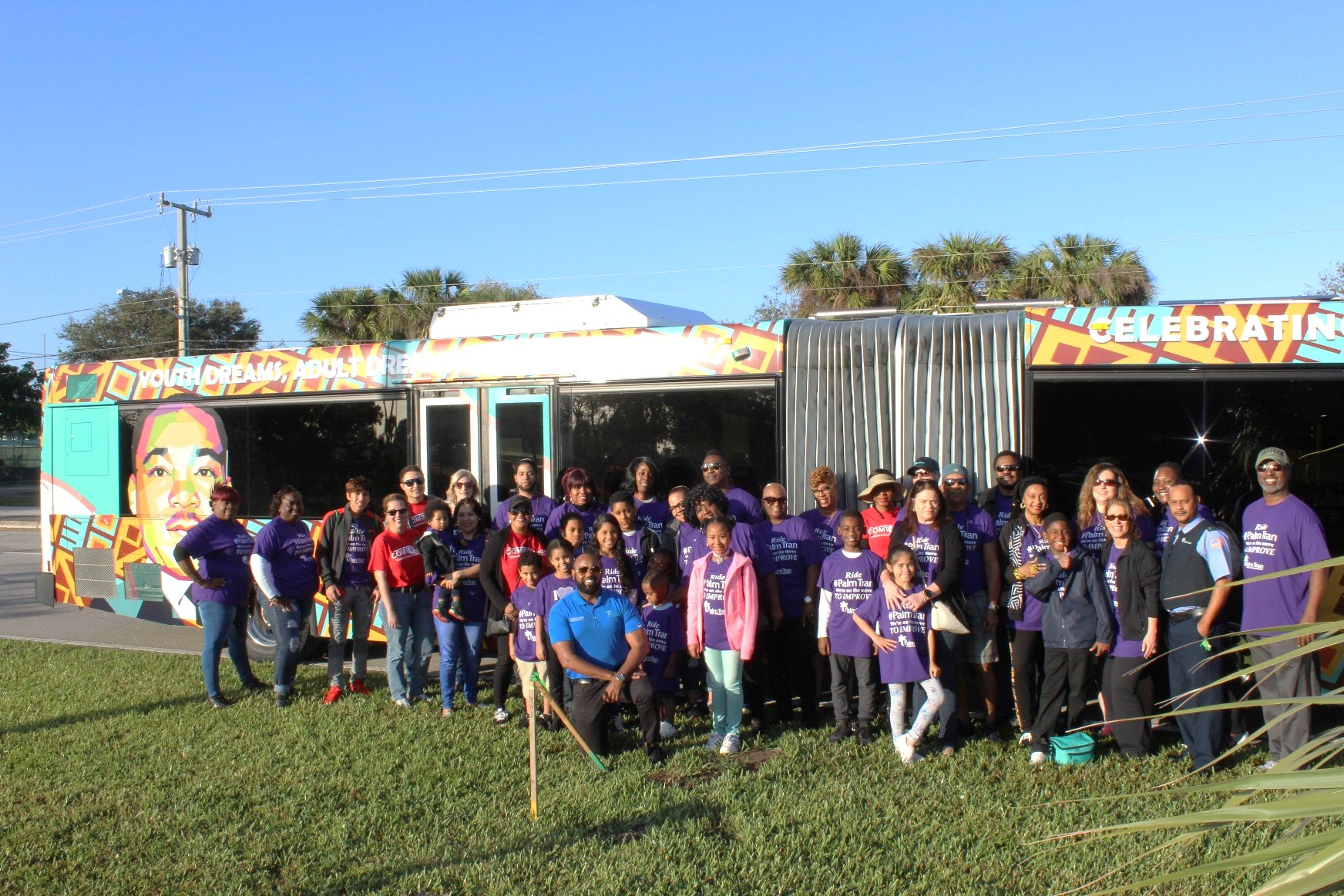 Palm Tran employees and volunteers gather at annual Martin Luther King Jr. Parade in Riviera Beach.