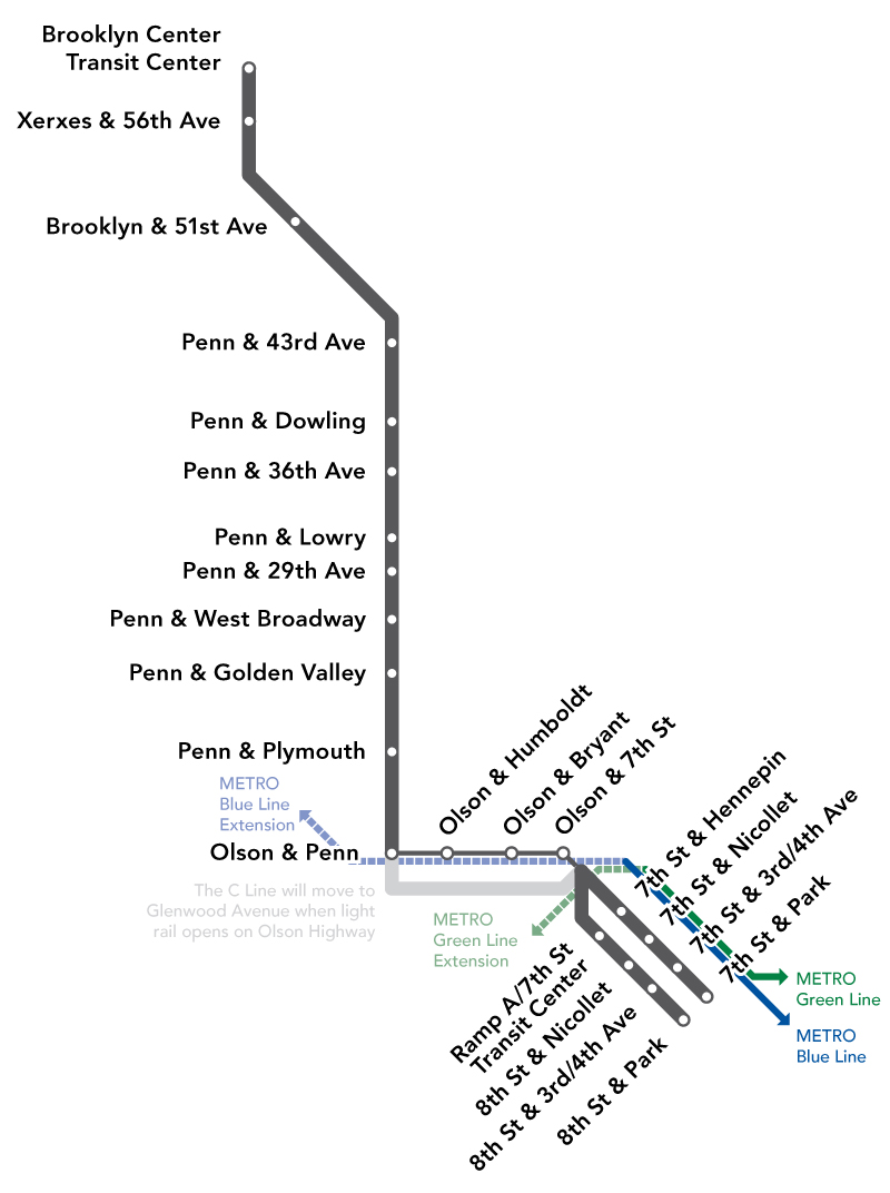 Metro C Line map.