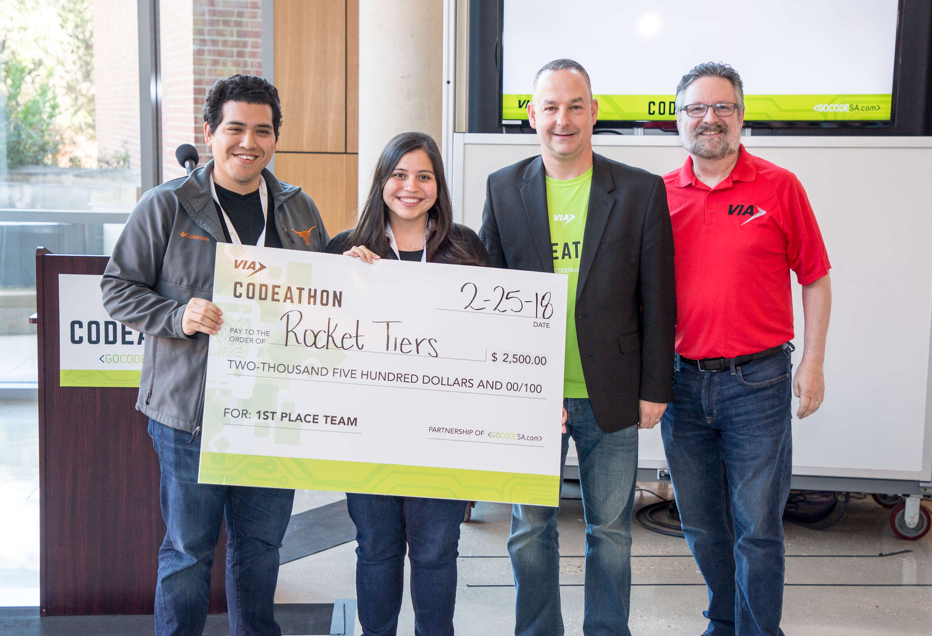 VIA Metropolitan Transit's 2nd Annual VIA GoCodeSA Codeathon, husband-wife team Ronnie and Jessica Rocha