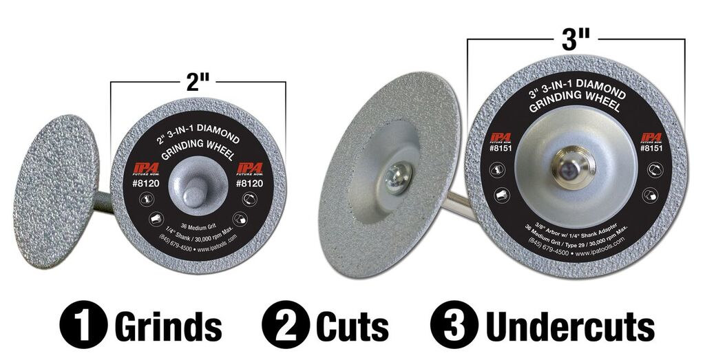 Innovative Products of America has introduced the 3-in-1 Diamond Grinding Wheels.