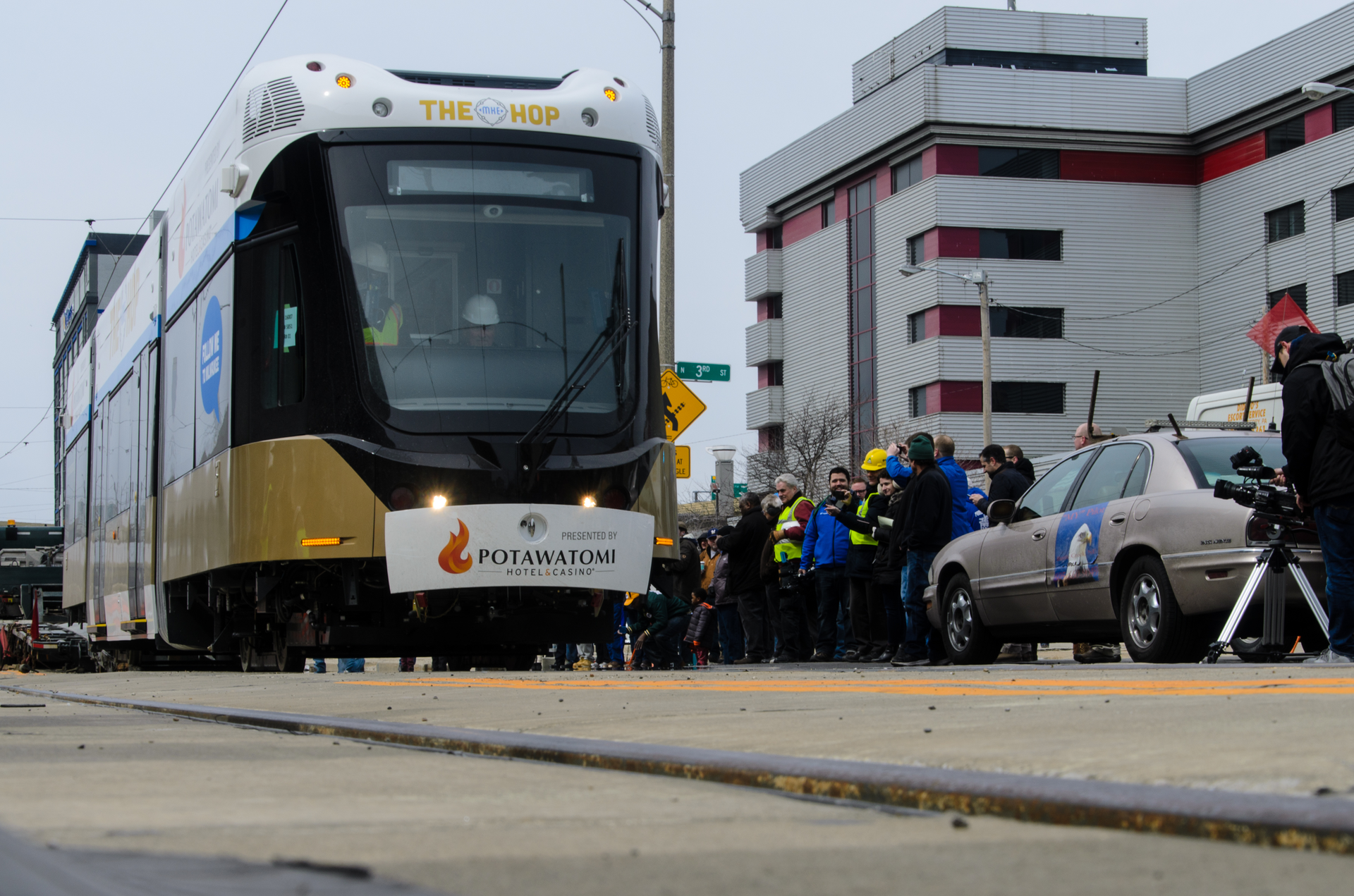 Brookville Equipment Corp. delivered the first of five streetcar vehicles to Milwaukee for The Hop on March 26, 2018.