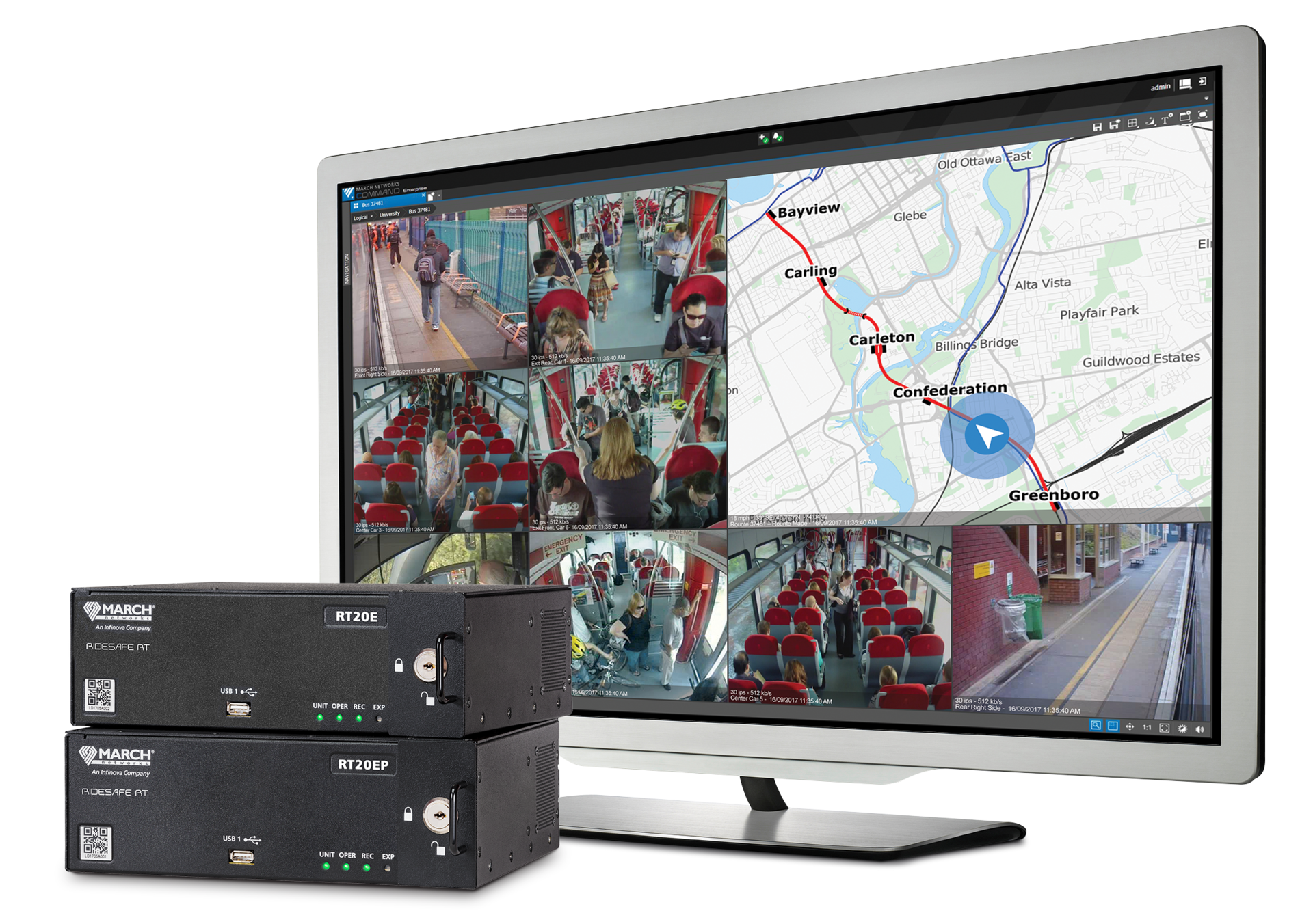 An enterprise-class IP video recording and management solution with vehicle metadata integration, wireless video and data extraction, and all channel licenses included.