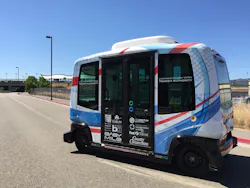 First Transit is partnering with the Livermore Amador Valley Transit Authority to pilot the first operation of a shared autonomous vehicle (SAV) on a public road by a transit agency in the state of California. First Transit is partnering with the Livermore Amador Valley Transit Authority to pilot the first operation of a shared autonomous vehicle (SAV) on a public road by a transit agency in the state of California.