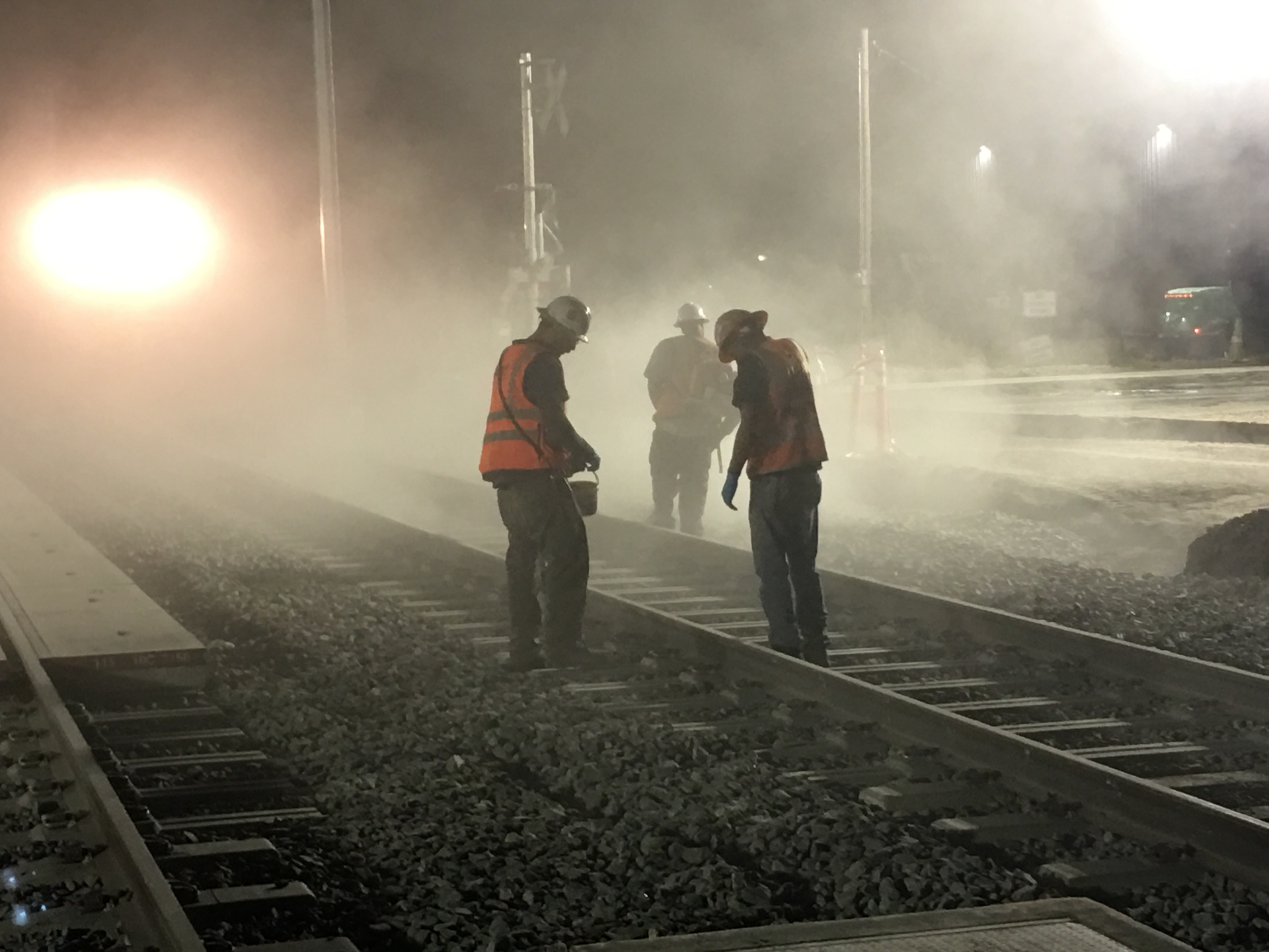 Rail track accidents often result from a breakdown in communication between the train operation control center and the contracting crew.