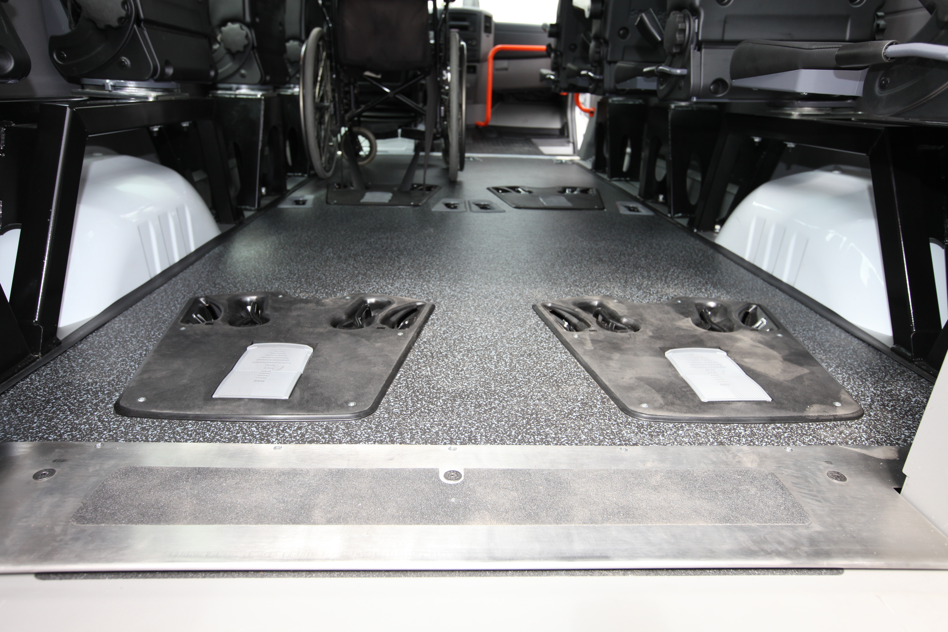 AMF-Bruns hide-away wheelchair system.