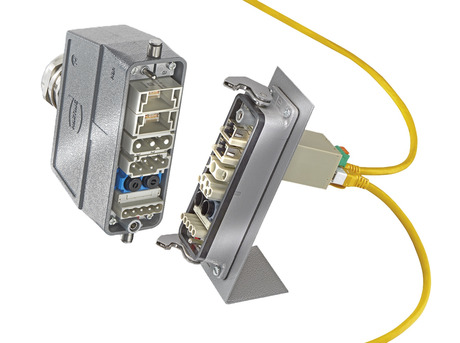 The new Mini-Switch US4 module is one of three Han-Smart modules for HARTING&rsquo;s Han-Modular connector system.