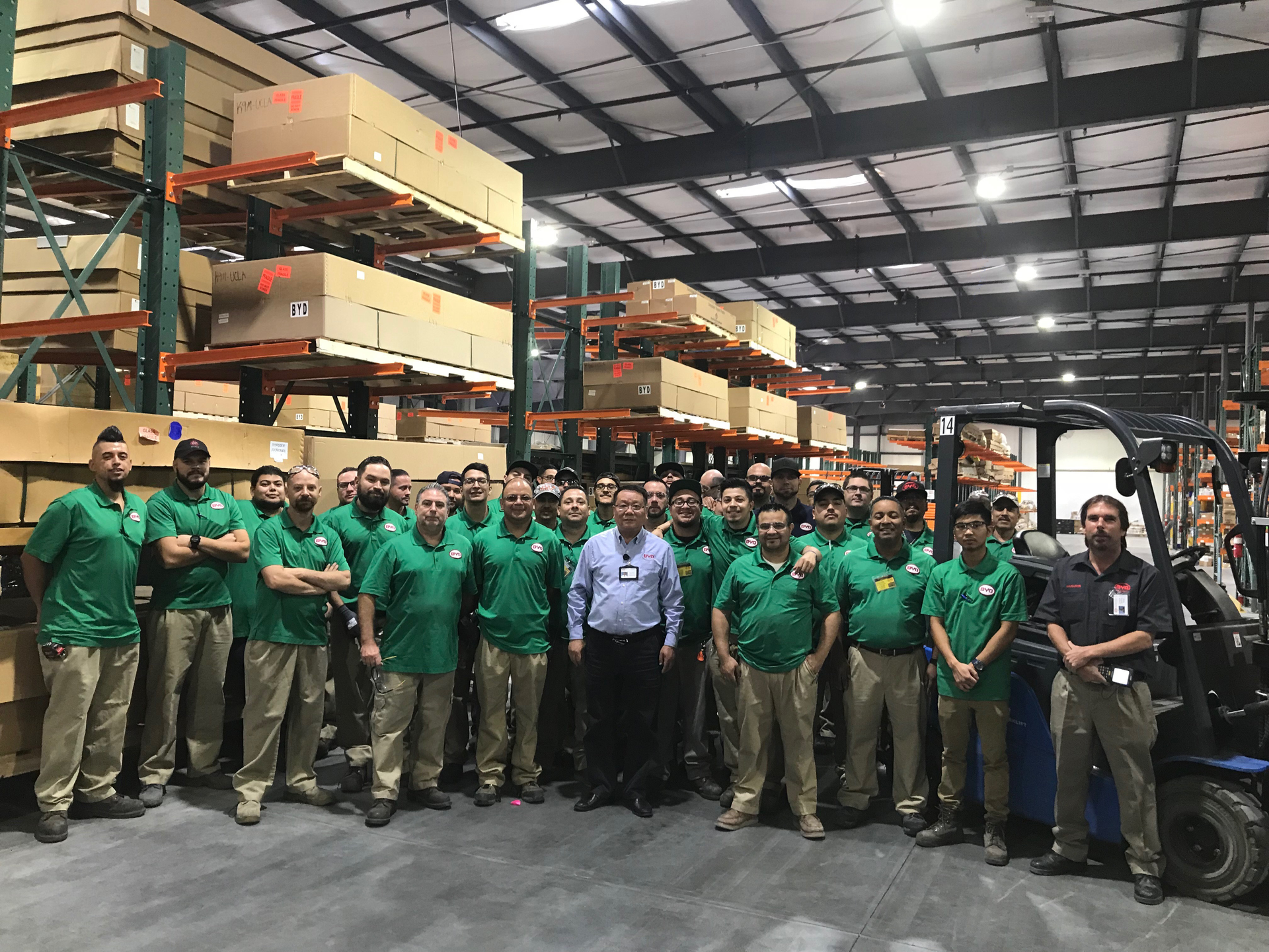 BYD announced the completion of its latest U.S. investment, a new $5 million 100,000-square-foot warehouse for its Lancaster manufacturing plant.