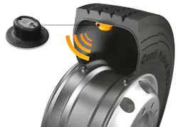 Continental's tire-mounted TPMS sensor technology is now available as a factory install option for select tire models. Continental's tire-mounted TPMS sensor technology is now available as a factory install option for select tire models.