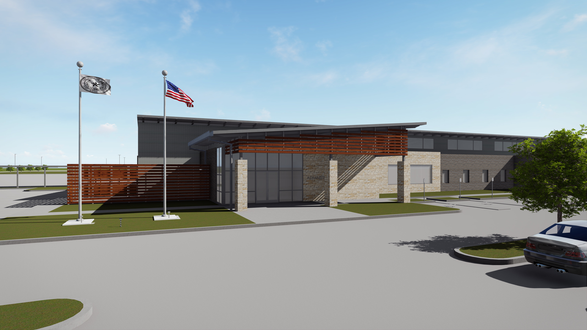 Rendering of the Fort Bend County Transit Center.