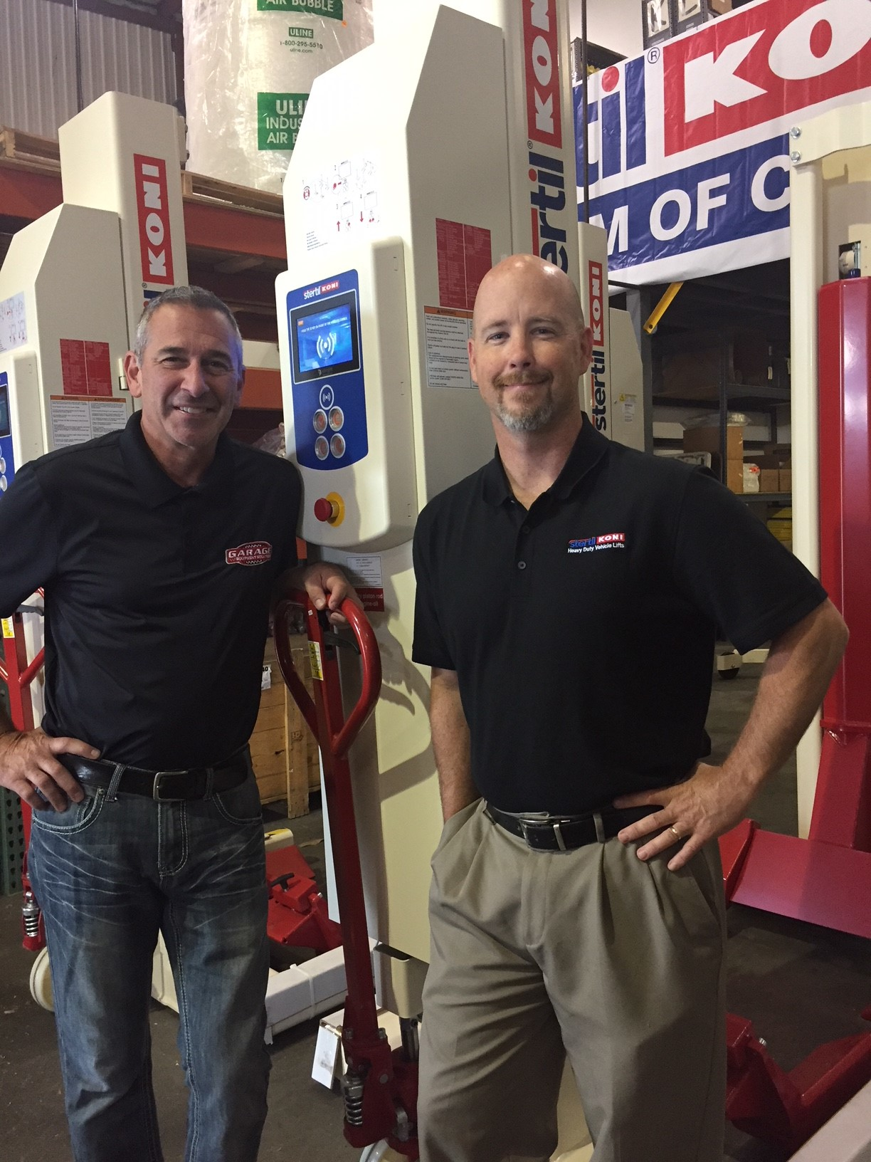 Management at Stertil-Koni's newest distributor GES - owner Leon Fiacco (left) and sales manager Chris Holmes.