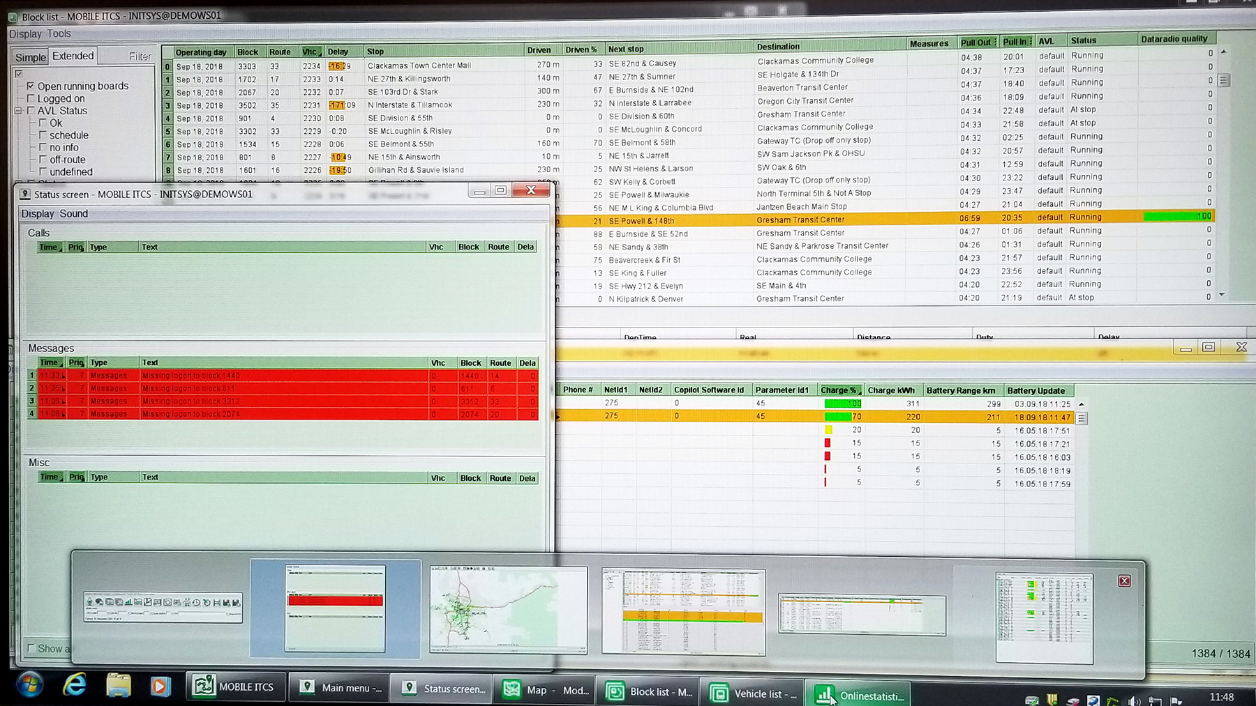 MOBILE-ITCS provides a warning if the remaining range or the charge level of an electric vehicle falls below a set threshold.