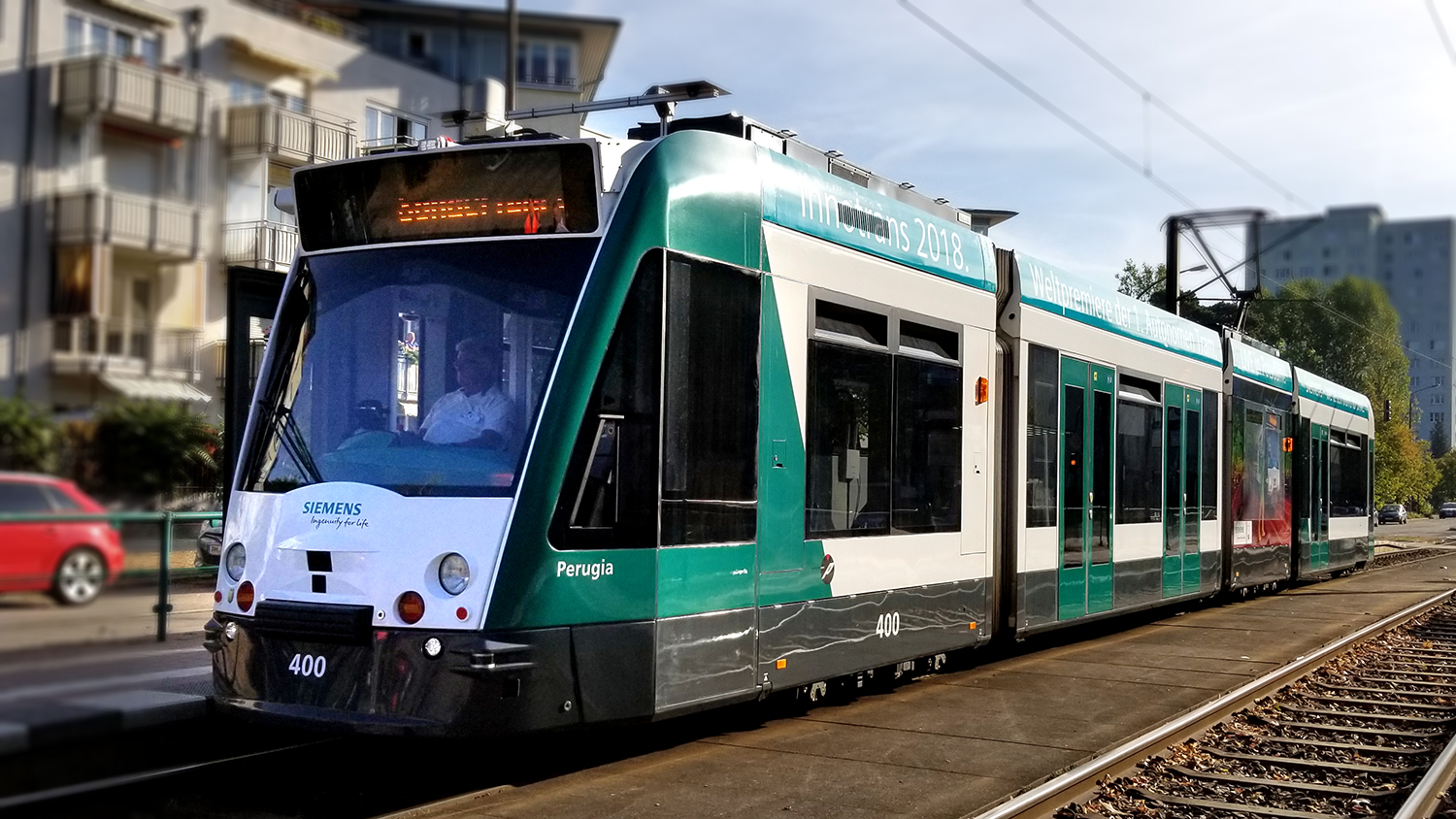 Siemens' Combino autonomous tram in Potsdam, Germany, can already master essential operating tasks in real road traffic, relying on Siemens Tram Assistant, the collision warning system.