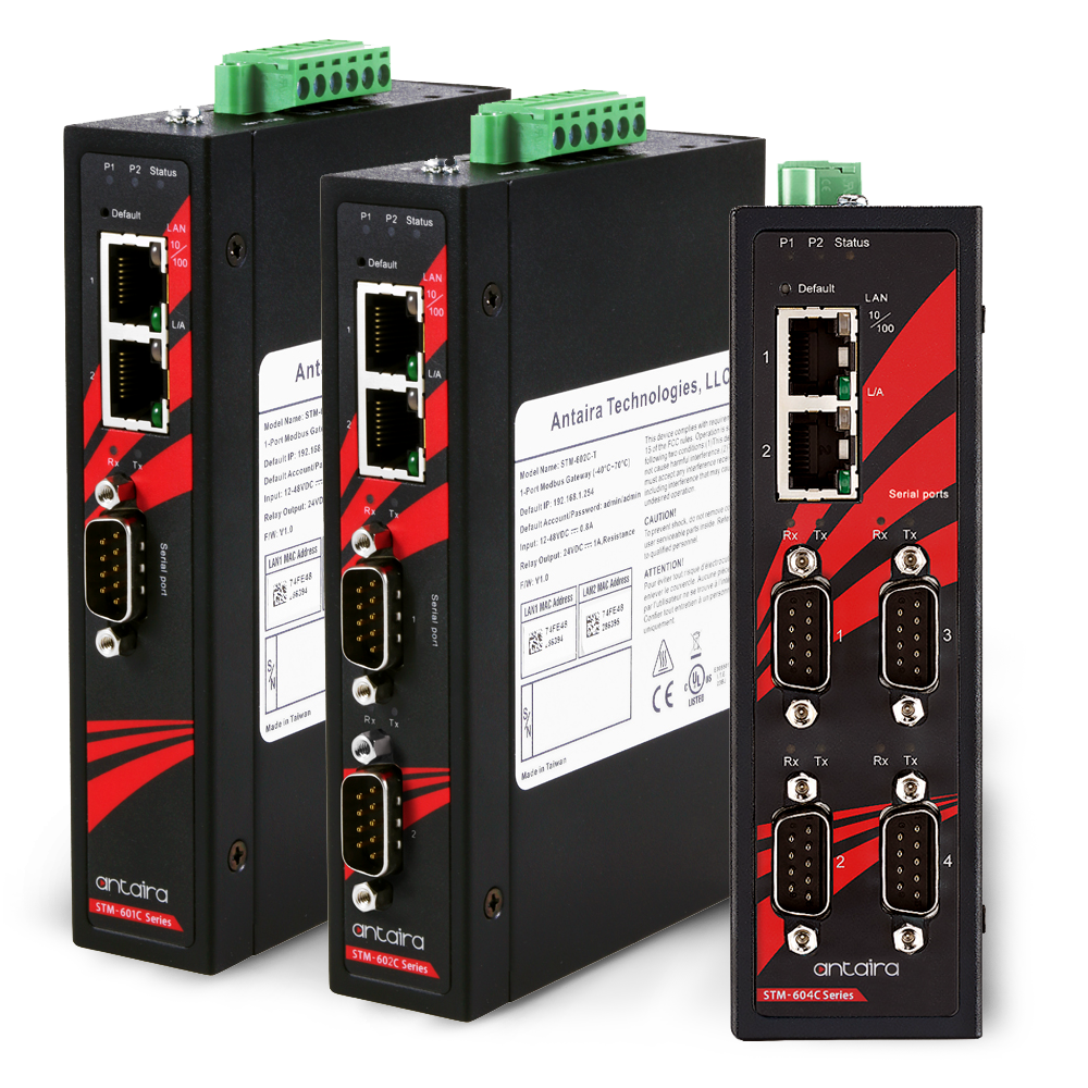 The new STM-601C, STM-602C, and STM-604C provide options for a wide range of applications in industrial applications including 1, 2, and 4 serial port options.