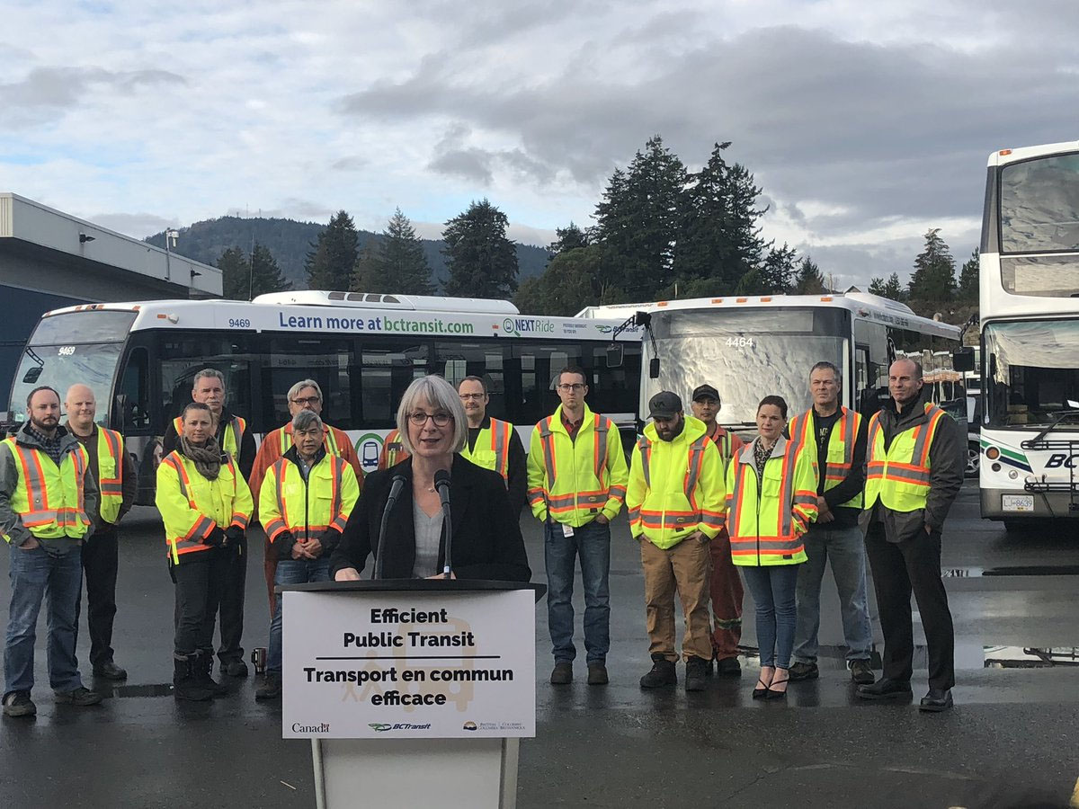 Patty Hajdu, Minister of Employment, Workforce Development and Labour, speaks at an event Nov. 16 announcing joint funding for five BC Transit projects.
