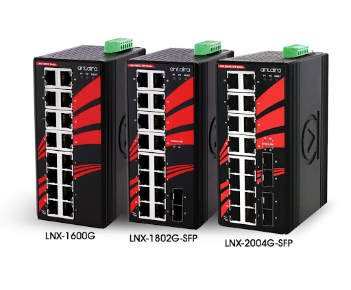 Antaira Technologies has announced the expansion of its industrial networking infrastructure family with the introduction of the LNX-1600G, -1802G-SFP, and -2004G-SFP series.