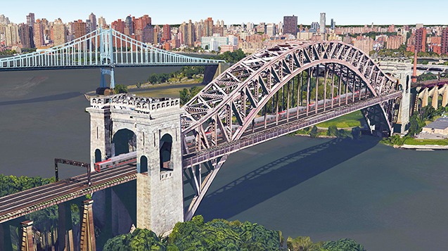 A rendering of Amtrak's Hell Gate Bridge, which would be utilized for the Penn Station Access to create a new Metro-North Railroad link directly into New York Penn Station.