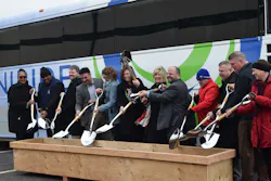 OmniRide broke ground on January 23, 2019 on a facility in Manassas. Participating in the event from left to right were: Tracie Brentley, First Transit; Thomas Boykin, First Transit; Ian Lovejoy, City of Manassas Councilman; Ric Canizales, PWC Transportation Director; Jeanine Lawson, PRTC Member and PWC Brentsville Supervisor; Jennifer Mitchell, NVTA Member and DRPT Director; Ruth Anderson, PRTC Chair and PWC Occoquan Supervisor; Martin Nohe, NVTA Chairman and PWC Coles Supervisor; Norm Catterton, Alternate PRTC Member; Todd Johnson, First Transit General Manager; Bob Schneider, OmniRide Executive Director; Joy Himes, OmniRide transit planner OmniRide broke ground on January 23, 2019 on a facility in Manassas. Participating in the event from left to right were: Tracie Brentley, First Transit; Thomas Boykin, First Transit; Ian Lovejoy, City of Manassas Councilman; Ric Canizales, PWC Transportation Director; Jeanine Lawson, PRTC Member and PWC Brentsville Supervisor; Jennifer Mitchell, NVTA Member and DRPT Director; Ruth Anderson, PRTC Chair and PWC Occoquan Supervisor; Martin Nohe, NVTA Chairman and PWC Coles Supervisor; Norm Catterton, Alternate PRTC Member; Todd Johnson, First Transit General Manager; Bob Schneider, OmniRide Executive Director; Joy Himes, OmniRide transit planner