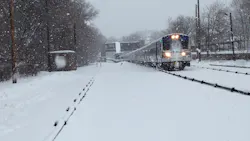 A Metro-North Harlem Line train is shown operating in snowy weather in this 2014 image. A Metro-North Harlem Line train is shown operating in snowy weather in this 2014 image.