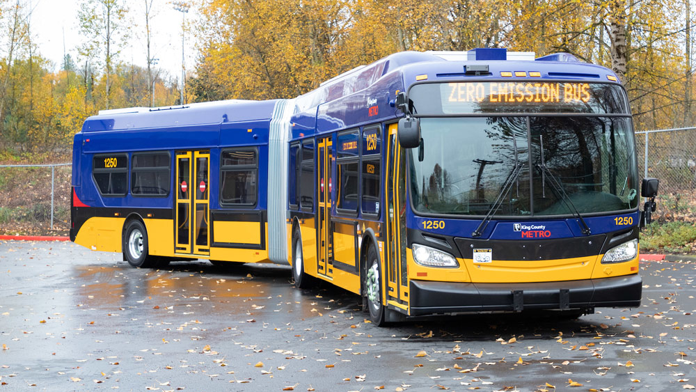 Low or no emission bus purchases, such as this one being tested on King County Metro's system, are eligible for the $85 million in available grants.