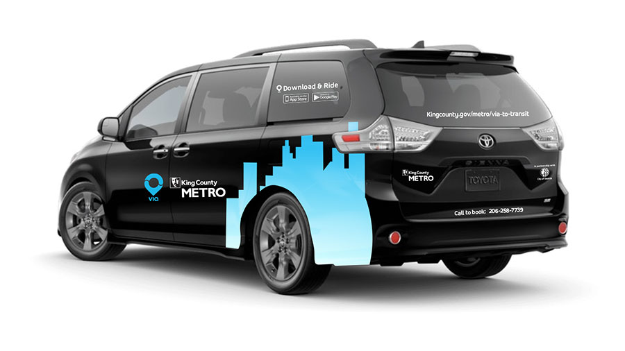 A mock-up of what the Via vehicles serving southeast Seattle will look like.