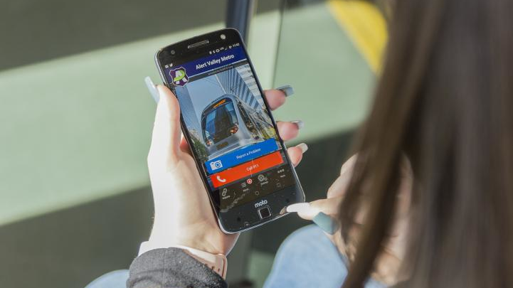 Valley Metro's free app, Alert VM, allows riders to report incidents anonymously.