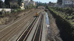 GLX Constructors install new interim track between Lowell Street and Washington Street in Somerville in this September 2018 photo. The new track will support MBTA Commuter Rail service while the existing tracks are removed to accommodate wall and utility construction. The project was approved for $1.1 billion in funding as part of the MassDOT/MBTA five-year CIP in June 2019. GLX Constructors install new interim track between Lowell Street and Washington Street in Somerville in this September 2018 photo. The new track will support MBTA Commuter Rail service while the existing tracks are removed to accommodate wall and utility construction. The project was approved for $1.1 billion in funding as part of the MassDOT/MBTA five-year CIP in June 2019.