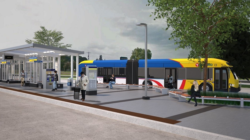A rendering of the Orange Line BRT.