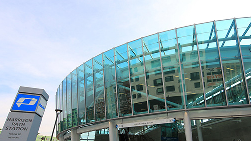 The Harrison PATH Station.