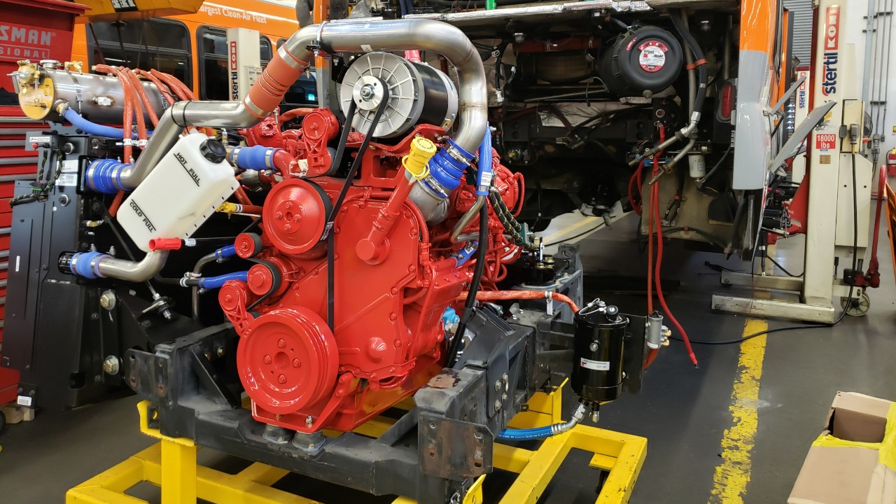 LA Metro installed 125 new lower emitting engines in its fleet of 45-foot series composite buses.