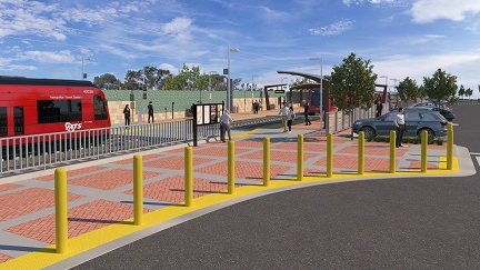 A rendering of the Tecolote Road station.