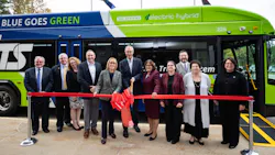 Nashua Transit System and BAE Systems held a ribbon cutting ceremony for two new electric hybrid buses. Nashua Transit System and BAE Systems held a ribbon cutting ceremony for two new electric hybrid buses.
