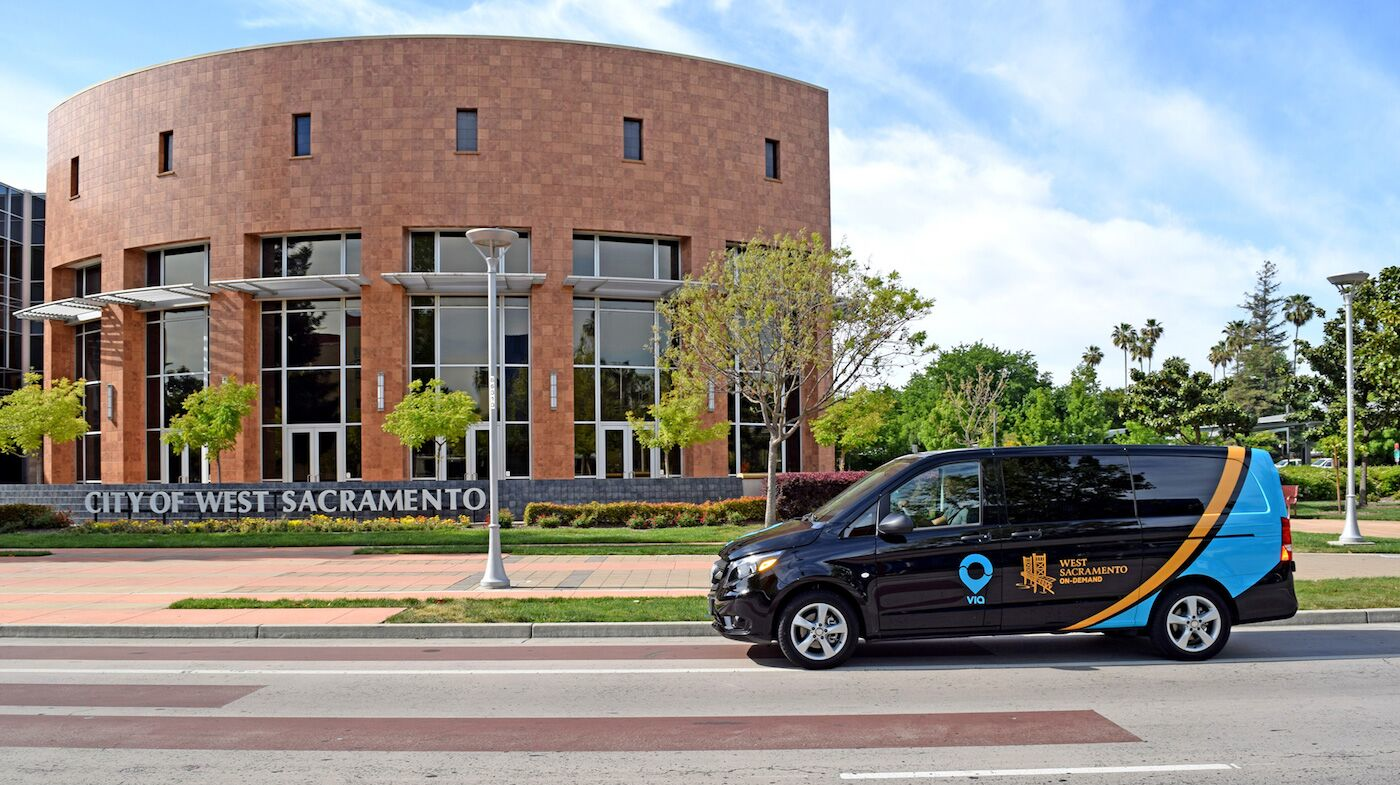 A Via van in West Sacramento, Calif.
