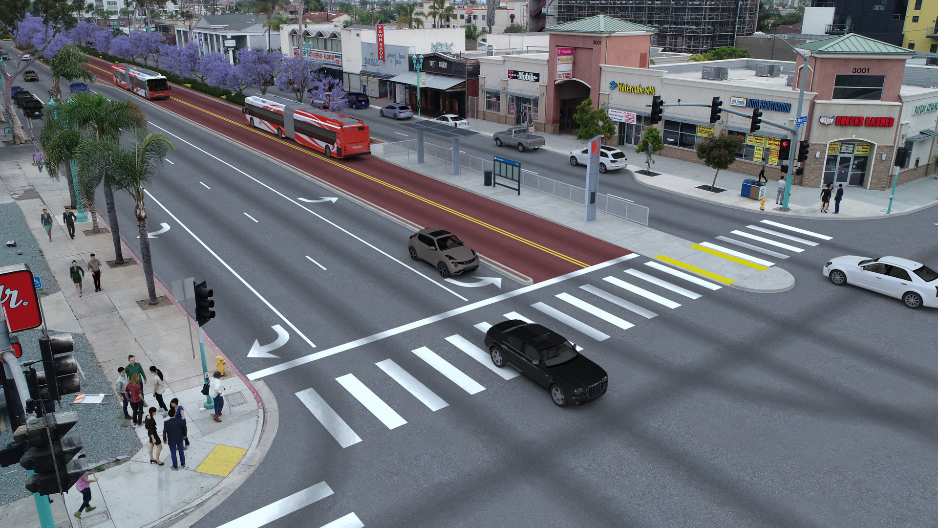 Rendering of El Cajon Blvd. & 30th Street.