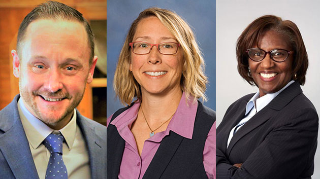 Left to right: Brendan Finn; Della Mosier and Lucinda Broussard.