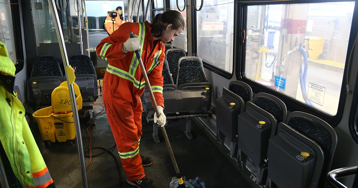 In response to COVID-19 BC Transit has implemented enhanced cleaning measures for its fleet of buses across the province.