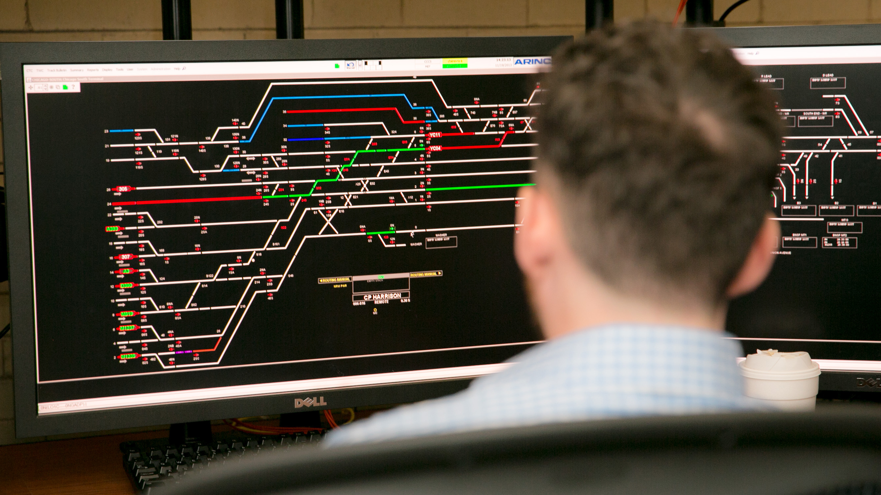An Amtrak train director in Chicago directs trains at Union Station keeping the trains on schedule and making sure everything is safe.