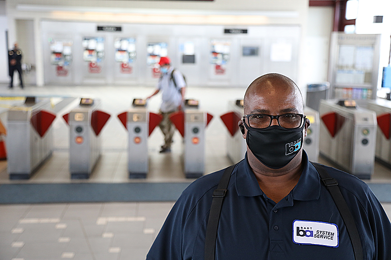 BART will continue to require face coverings at all times for all employees and riders ages 13 and older.