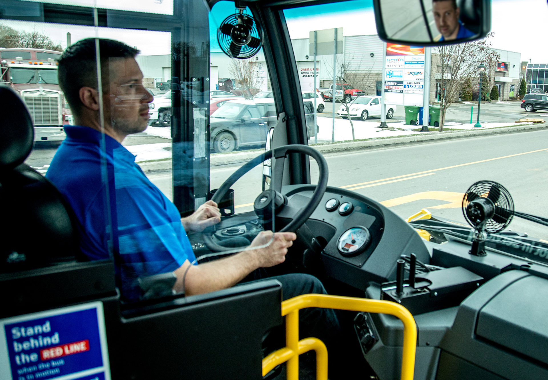 Nova Bus' LFS driver barrier provides operators with extra protection.