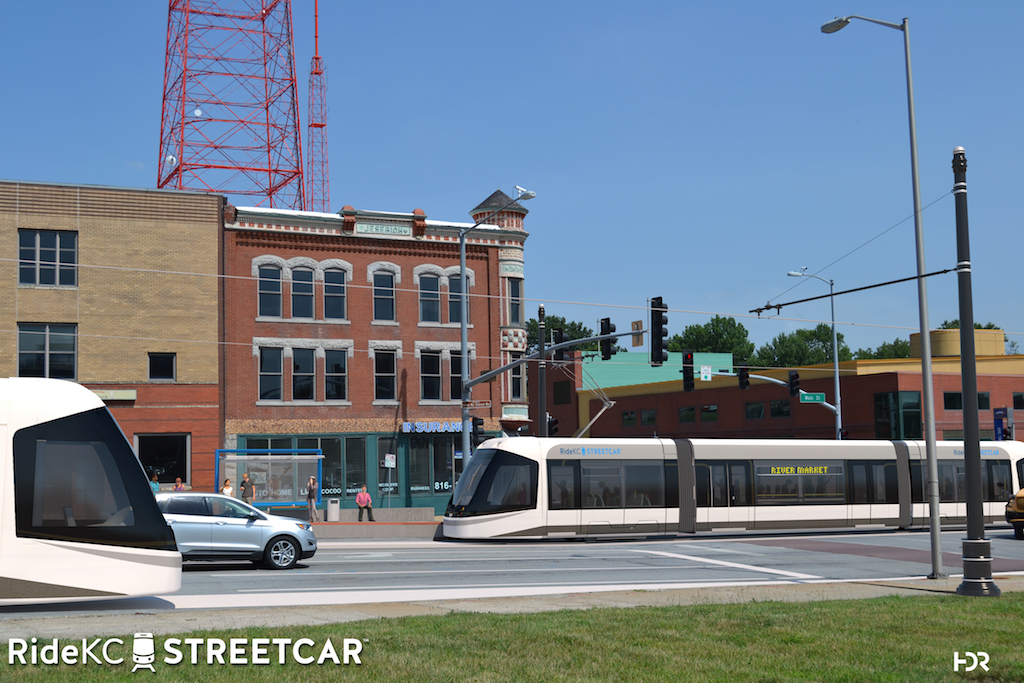 A rendering of the KC Streetcar.