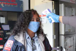 MTS began checking bus and trolley operator temperatures prior to starting a shift. MTS began checking bus and trolley operator temperatures prior to starting a shift.