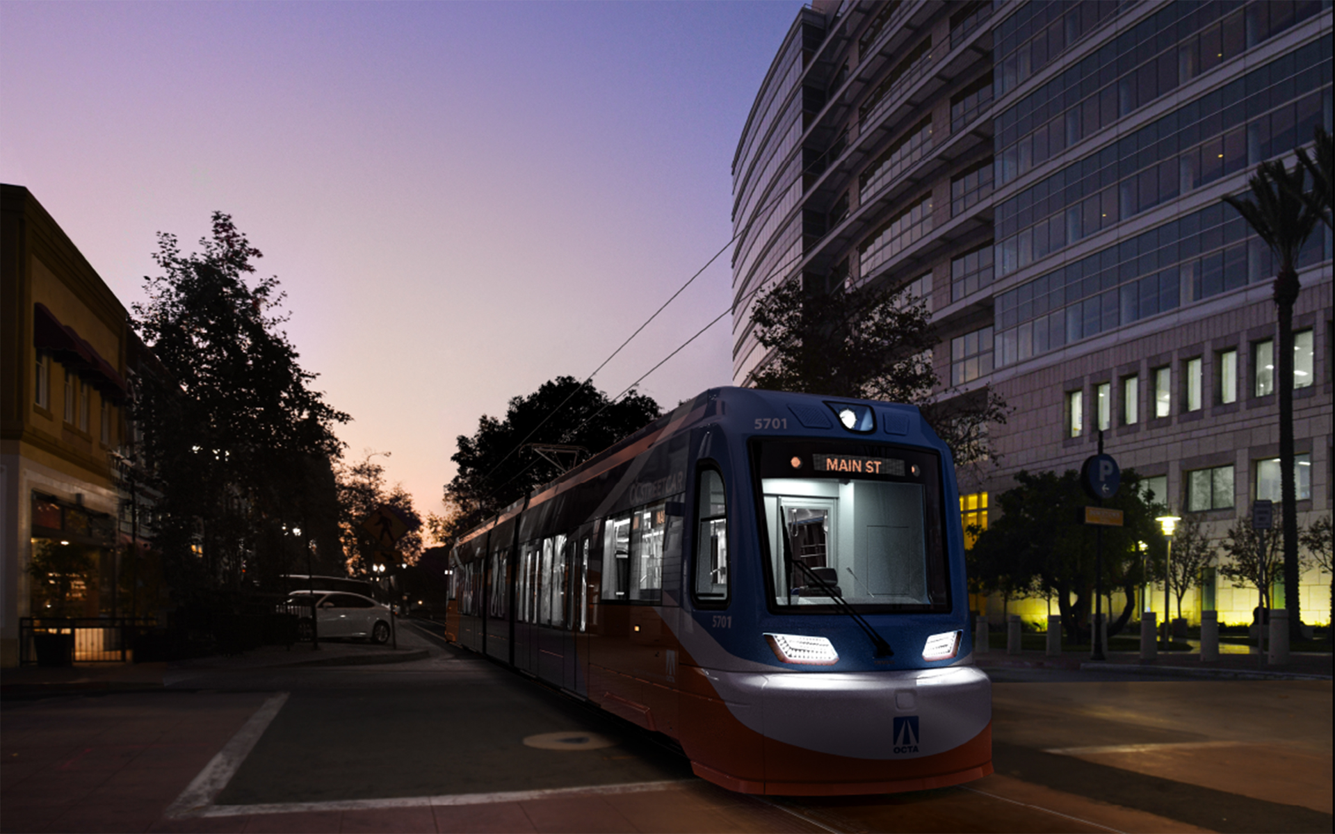 Rendering of the OC Streetcar.