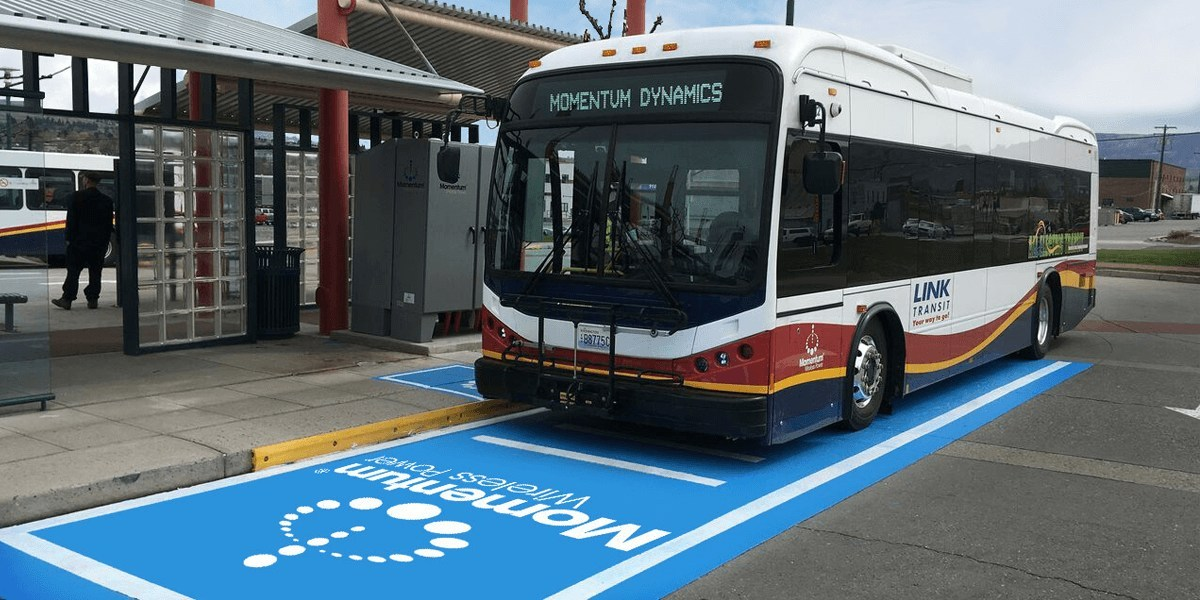 Momentum wireless-charged EV bus at Link Transit.