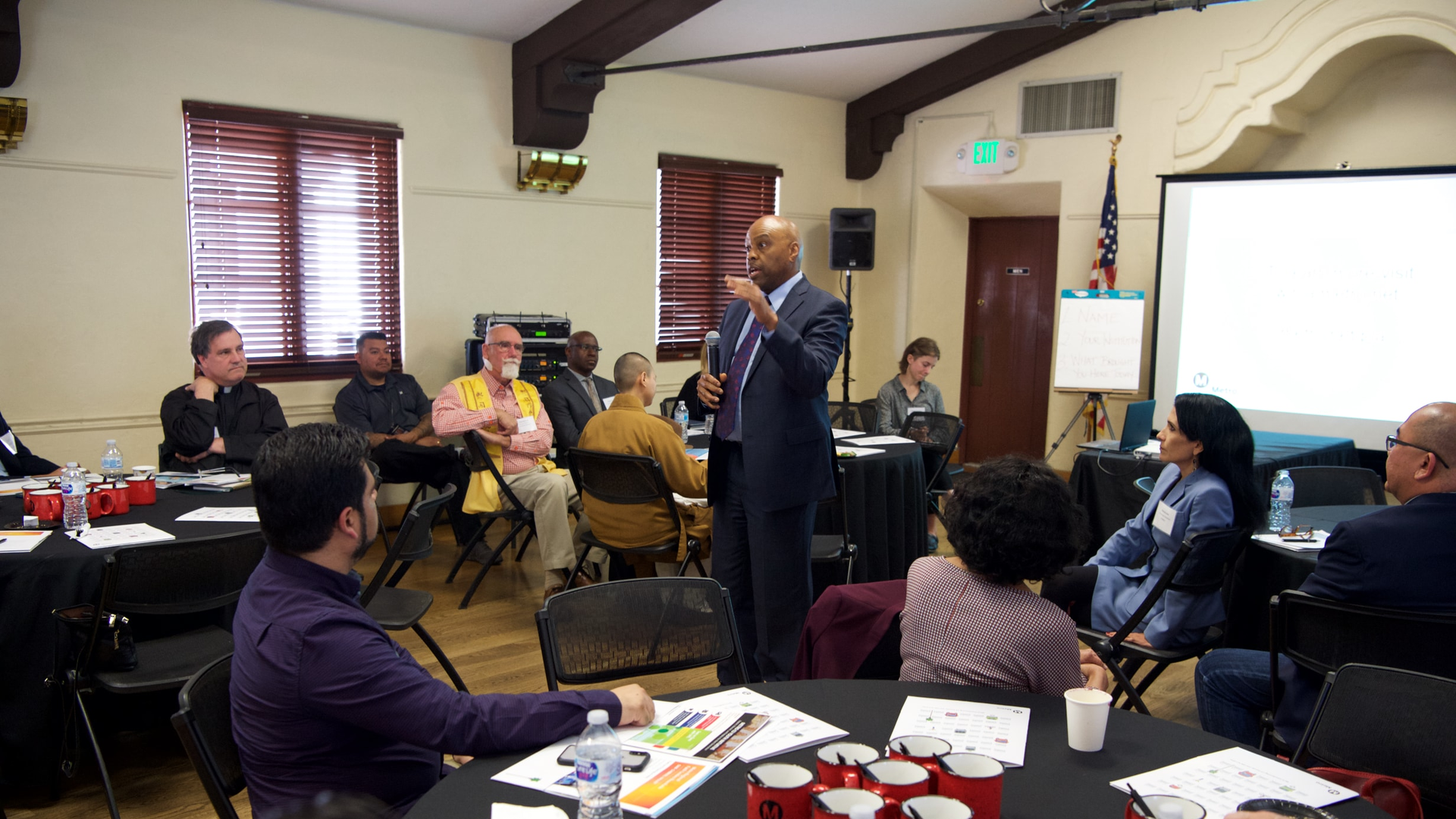 L.A. Metro CEO Phil Washington at a Faith Leader&rsquo;s roundtable event.