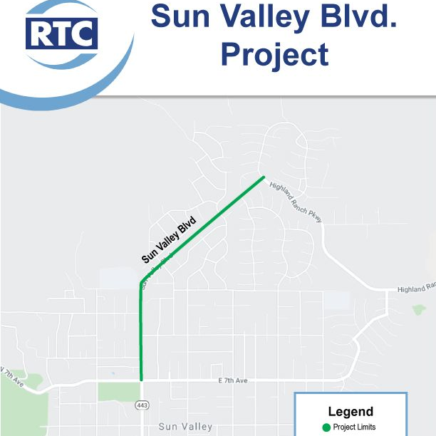 Phase one of the project includes improvements on Sun Valley Boulevard from 7th Avenue to Highland Ranch Parkway.