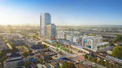 In addition to affordable housing, the Mandela Station TOD will include more than 50,000-square feet of neighborhood-serving retail and 300,000-square feet of office space. In addition to affordable housing, the Mandela Station TOD will include more than 50,000-square feet of neighborhood-serving retail and 300,000-square feet of office space.