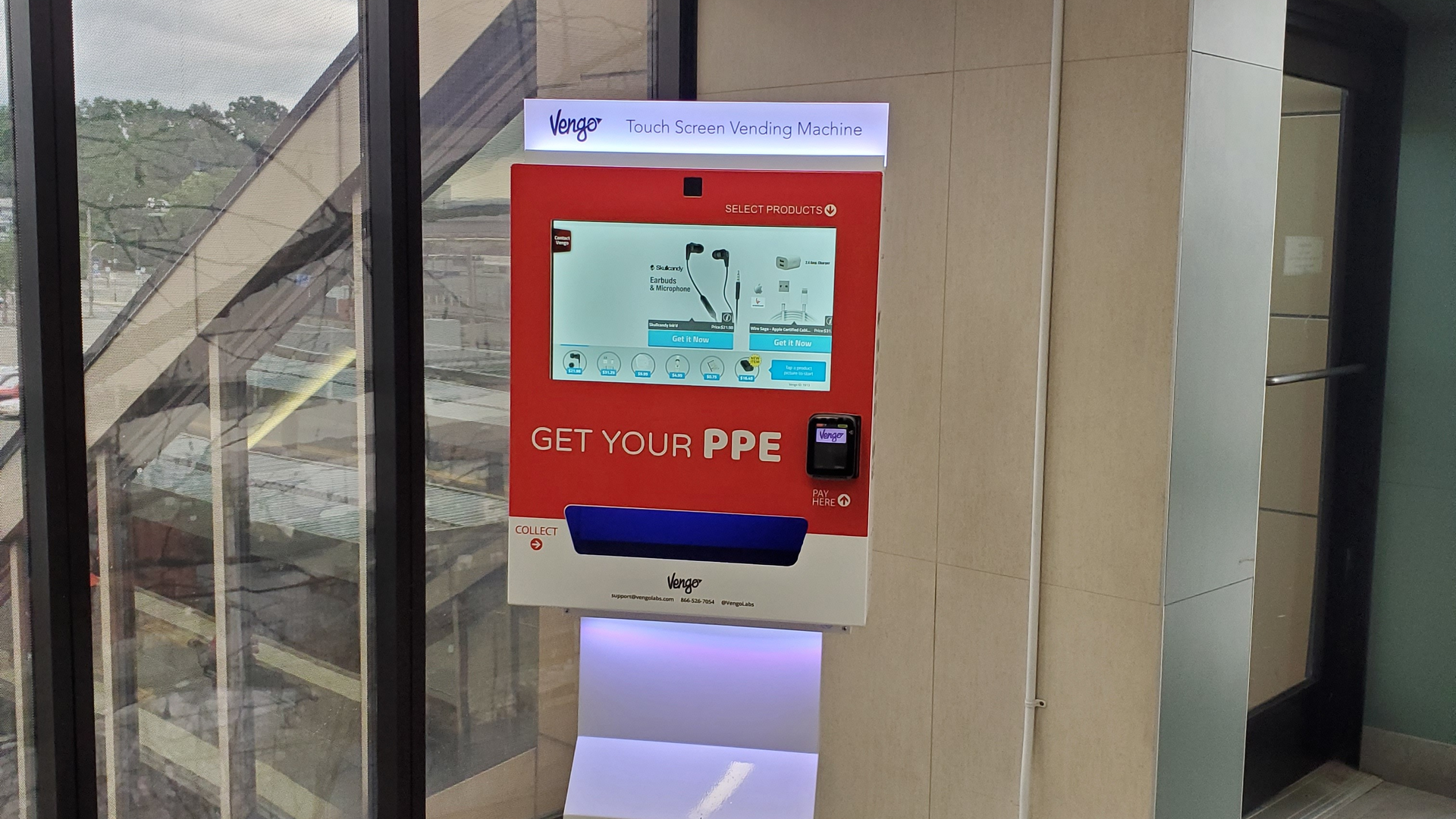 Customers can now buy KN95 masks, bottled hand sanitizer and gloves at the machines.