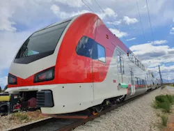 Electric trainset on the Stadler test track. Electric trainset on the Stadler test track.